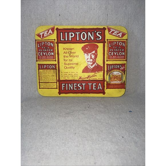Lipton’s Finest Tea Vintage Repro Advertising Plaque Sign 8.5”x6.5” Bristolware - Picture 2 of 3